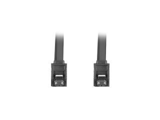 Кабел Lanberg SATA DATA III (6GB/s) F/F, 70 cm, метални скоби, черен