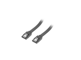 Кабел Lanberg SATA DATA III (6GB/s) F/F, 70 cm, метални скоби, черен