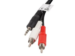 Lanberg кабел mini jack 3.5mm (M) 3 pin -> 2X RCA (chinch) (M) 2m