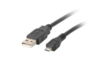 Кабел LANBERG USB MICRO-B (M) -> USB-A (M) 2.0, 1.8 м, черен