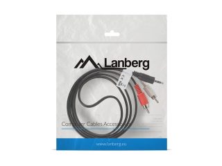 Lanberg мини жак 3.5мм (M) 3-пинов -> 2x RCA (чич) (M) кабел, 1.5м