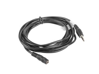 Lanberg удължителен кабел mini jack 3.5mm M/F 3 пина 3м, черен
