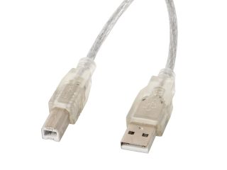 Lanberg USB-A (M) -> USB-B (M) 2.0 кабел 1.8м, прозрачен ферит