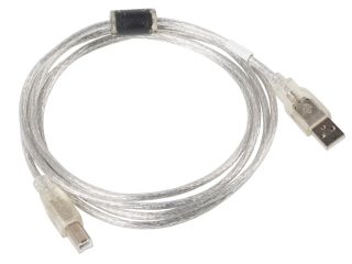 Lanberg USB-A (M) -> USB-B (M) 2.0 кабел 1.8м, прозрачен ферит