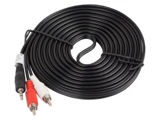 Lanberg mini jack 3.5mm (M) 3 pin -> 2X RCA (chinch) (M) кабел 5m