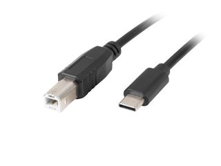 Lanberg USB-C (M) -> USB-B (M) 2.0 ferrite cable 1.8m, black