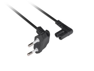 Lanberg CEE 7/16->IEC 320 C7 Euro (Radio) Power Cord 1.8M Angled VDE Black