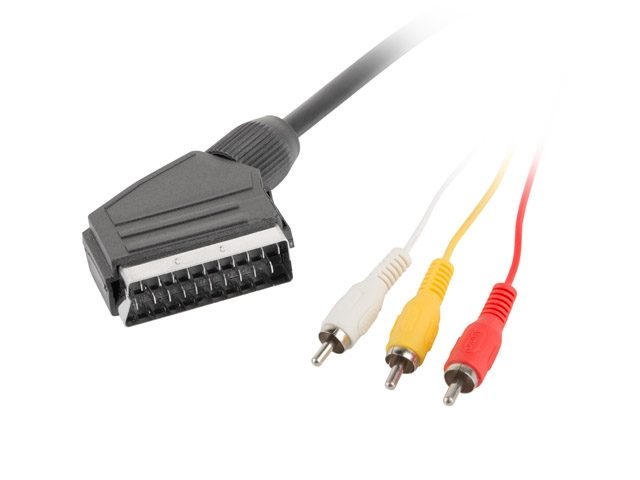 Lanberg кабел SCART (EURO)-RCA x3 1.8m