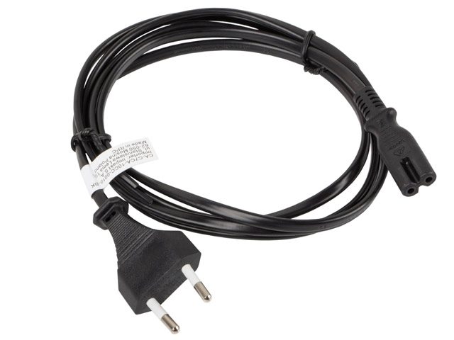 Lanberg CEE 7/16 -> IEC 320 C7 EURO (RADIO) захранващ кабел 1.8м, черен
