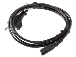 Lanberg CEE 7/16 -> IEC 320 C7 EURO (RADIO) захранващ кабел 1.8m VDE, черен