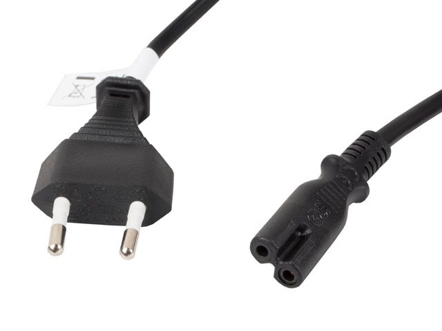 Lanberg CEE 7/16 -> IEC 320 C7 EURO (RADIO) захранващ кабел 1.8m VDE, черен