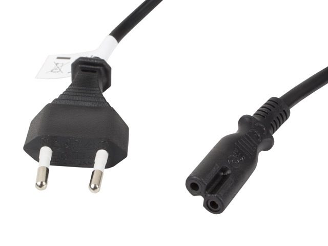 Lanberg CEE 7/16 към IEC 320 C7 EURO (RADIO) захранващ кабел 3м VDE, черен
