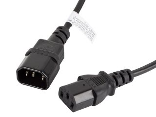Lanberg удължителен захранващ кабел IEC 320 C13 -> C14 1.8м, черен