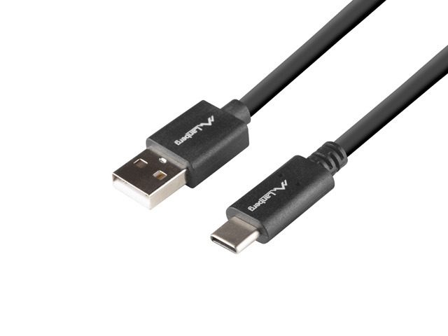 Lanberg USB-C(M) -> USB-A(M) 2.0 кабел 1.8m QC 3.0 BOX, черен