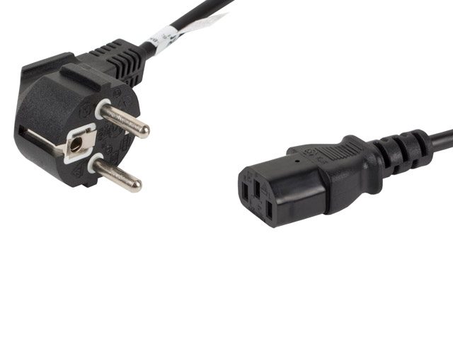 Lanberg CEE 7/7 -> IEC 320 C13 захранващ кабел 1.8m, черен
