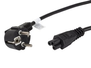 Lanberg CEE 7/7 (MICKEY) -> IEC 320 C5 захранващ кабел 1.8m VDE, черен