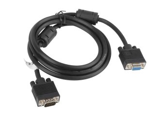 Lanberg удължителен кабел VGA M/F 1.8m екраниран, с феррит, черен