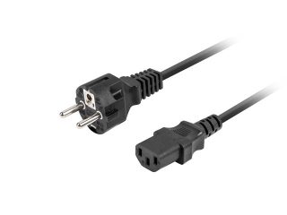 Lanberg захранващ кабел CEE 7/7 -> IEC 320 C13, 1.8 м, VDE, прав, черен