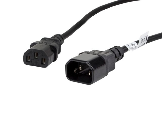 Lanberg удължителен захранващ кабел IEC 320 C13 -> C14 1.8m VDE, черен