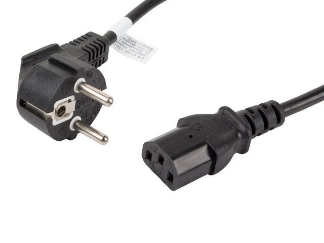 Lanberg захранващ кабел CEE 7/7 -> IEC 320 C13, 1.8 m, VDE, черен