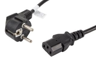 Lanberg захранващ кабел CEE 7/7 -> IEC 320 C13, 1.8 m, VDE, черен