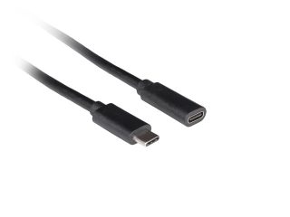 Lanberg USB-C M/F 3.1 кабел 0.5m, Черен