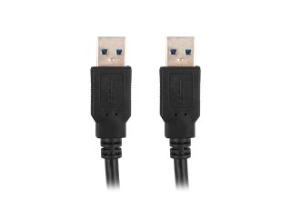 Lanberg USB-A (мъжки) към USB-A (мъжки) 3.0 кабел, 1.8м, черен
