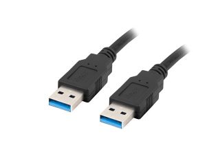 Lanberg USB-A (мъжки) към USB-A (мъжки) 3.0 кабел, 1.8м, черен