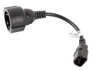 Lanberg удължителен захранващ кабел IEC 320 C14 -> Schuko (F) 20см, черен