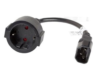 Lanberg удължителен захранващ кабел IEC 320 C14 -> Schuko (F) 20см, черен
