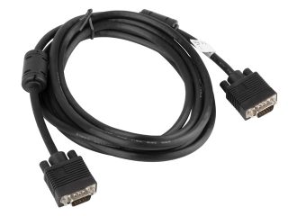 Lanberg VGA M/M кабел 5m двойно екраниран, 2x ферит, черен