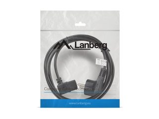 Lanberg захранващ кабел CEE 7/7 -> IEC 320 C13, 1.8 m, ъглов надясно, VDE, черен