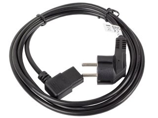 Lanberg захранващ кабел CEE 7/7 -> IEC 320 C13, 1.8 m, ъглов надясно, VDE, черен