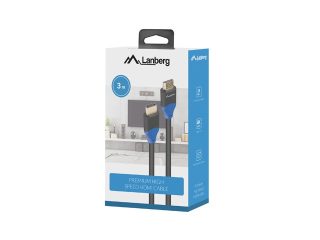 Lanberg HDMI M/M V2.0 кабел 3m 4K CU box, черен