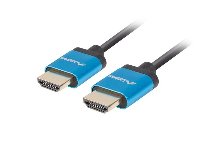 Lanberg HDMI M/M V2.0 4K кабел 1м, тънък, черен