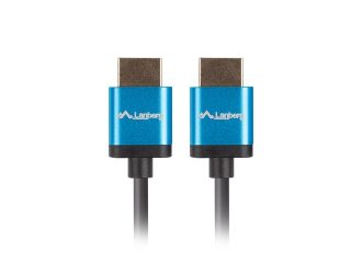 Lanberg HDMI M/M V2.0 4K кабел 0.5m, тънък, черен