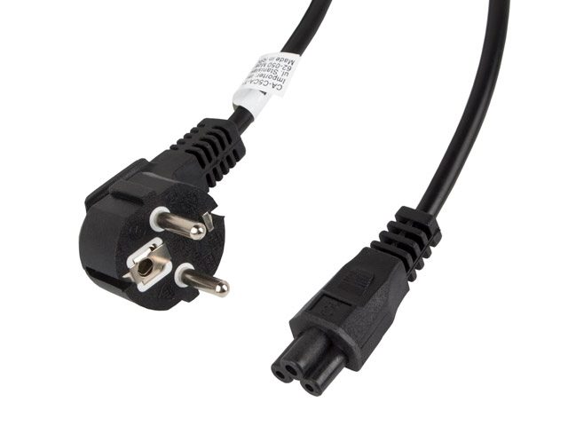 Lanberg CEE 7/7 (MICKEY) -> IEC 320 C5 захранващ кабел 3м VDE, черен