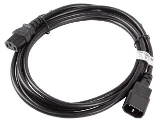 Lanberg удължителен захранващ кабел IEC 320 C13 -> C14 3m VDE, черен
