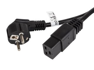 Lanberg CEE 7/7 към IEC 320 C19 захранващ кабел, 16A, 1.8m, VDE, черен