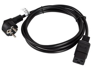 Lanberg CEE 7/7 към IEC 320 C19 захранващ кабел, 16A, 1.8m, VDE, черен