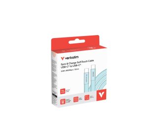 Verbatim Sync & Charge SoftTouch USB-C към C кабел 60W 120 cm - Син