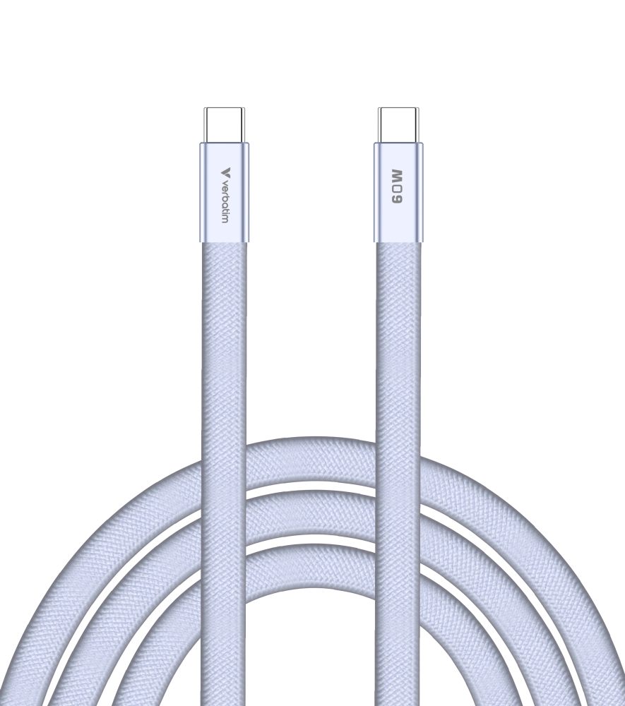 Verbatim Sync & Charge SoftTouch USB-C към USB-C кабел 60W 120 см - Лилаво