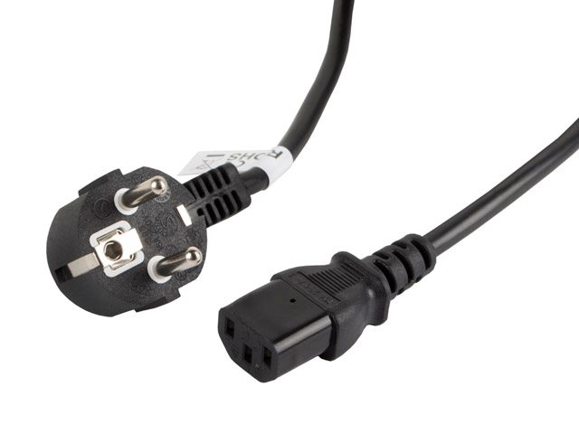 Lanberg CEE 7/7 -> IEC 320 C13 захранващ кабел 3m VDE, черен