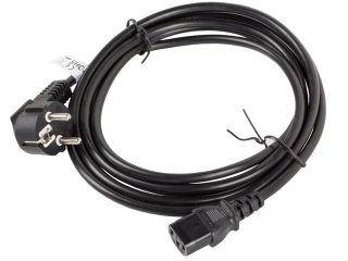 Lanberg CEE 7/7 -> IEC 320 C13 захранващ кабел 3m VDE, черен