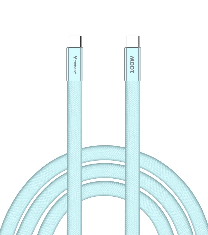 Verbatim Sync & Charge SoftTouch USB-C към USB-C кабел 100W 120 см - Син