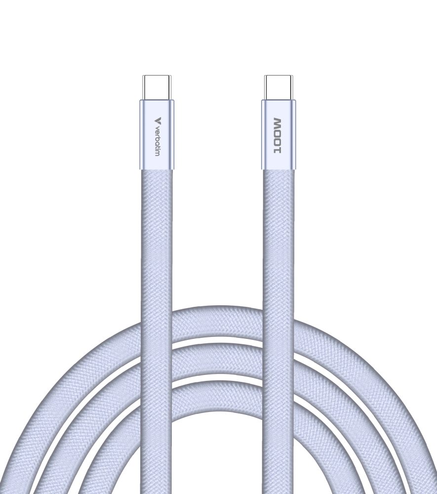 Verbatim Sync & Charge SoftTouch USB-C към USB-C кабел 100W 120 cm - Лилаво