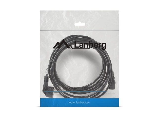 Lanberg захранващ кабел CEE 7/7 -> IEC 320 C13, 5 m, VDE, черен