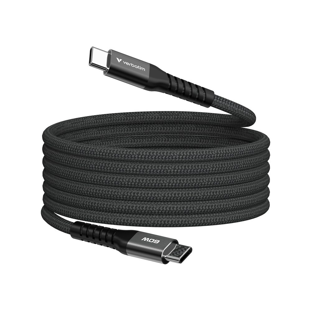 Verbatim Sync & Charge USB-C към USB-C 60W Magnetic 120 cm - Черен