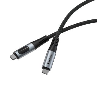 Кабел Verbatim Sync & Charge USB-C към USB-C 100W Display 120 cm