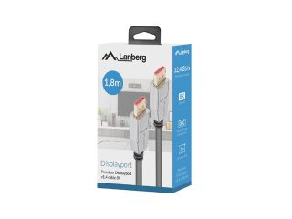 Кабел Lanberg DisplayPort (M/M) 20pin V1.4 1.8m 8K 60Hz, черен